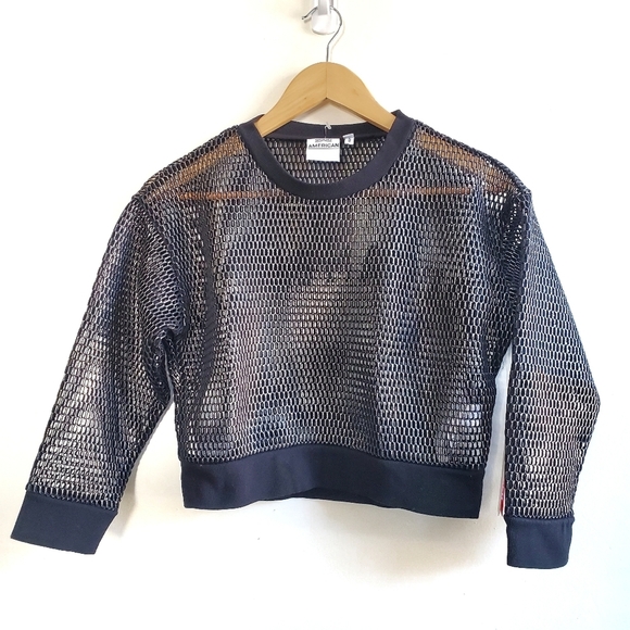 New Good American The Warrior Crop Cover-Up Top XS NWT - Picture 12 of 15